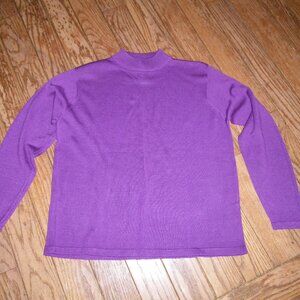 Women's 100% Silk Mock Turtleneck Knit Top